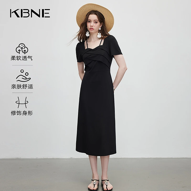 【品牌福利5115】KBNE裙子2025新款高级感夏季小众法式赫本风连衣