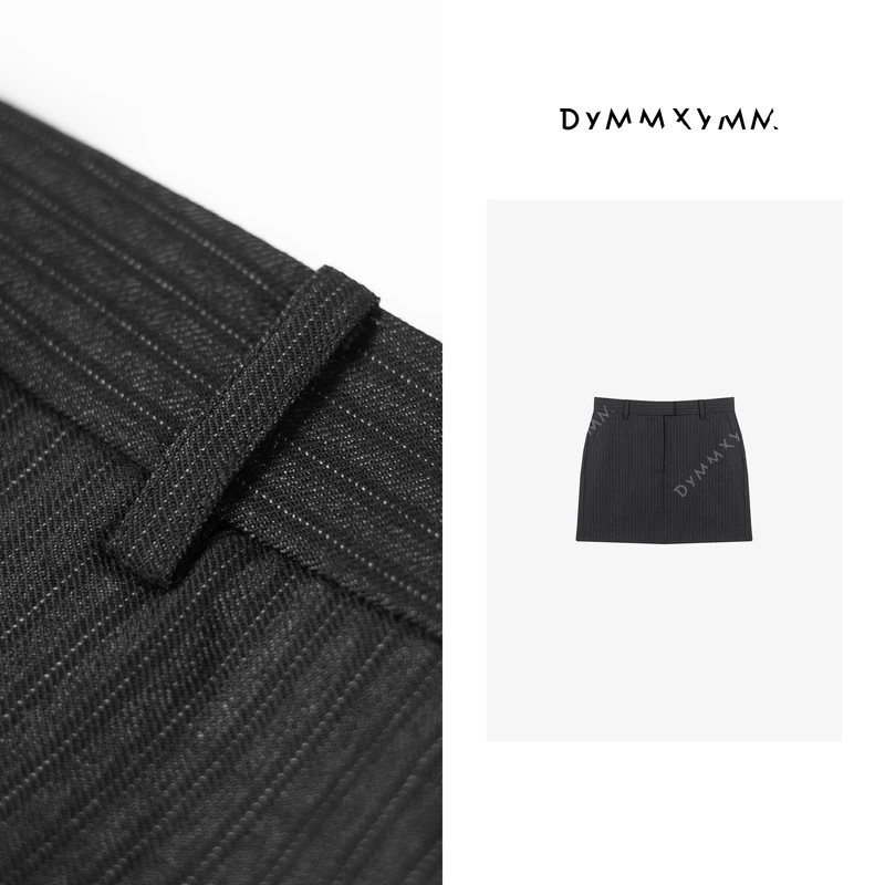【DYMMXYMM】-早春极简风高级感竖纹暗纹全毛短裤裙裤-5SS6086