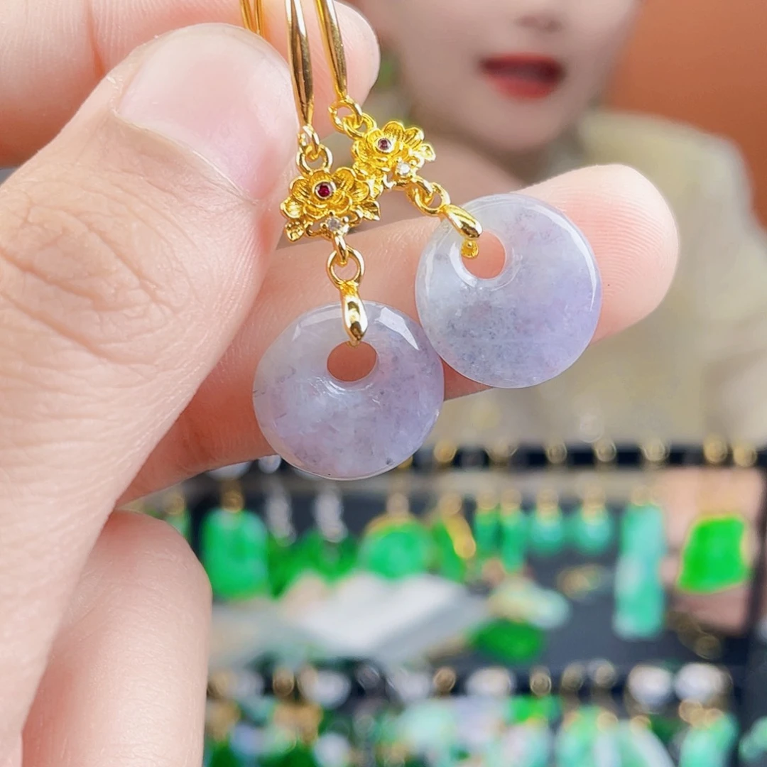 翡翠未镶嵌耳饰饰品