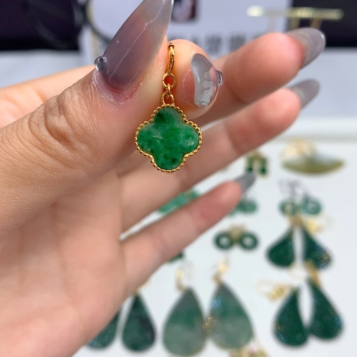 翡翠银S925镶嵌颈饰吊坠