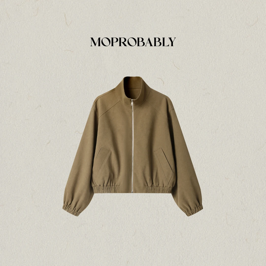 Moprobably李予诺「秋芒」简约通勤时尚百搭立领夹克外套L5357020