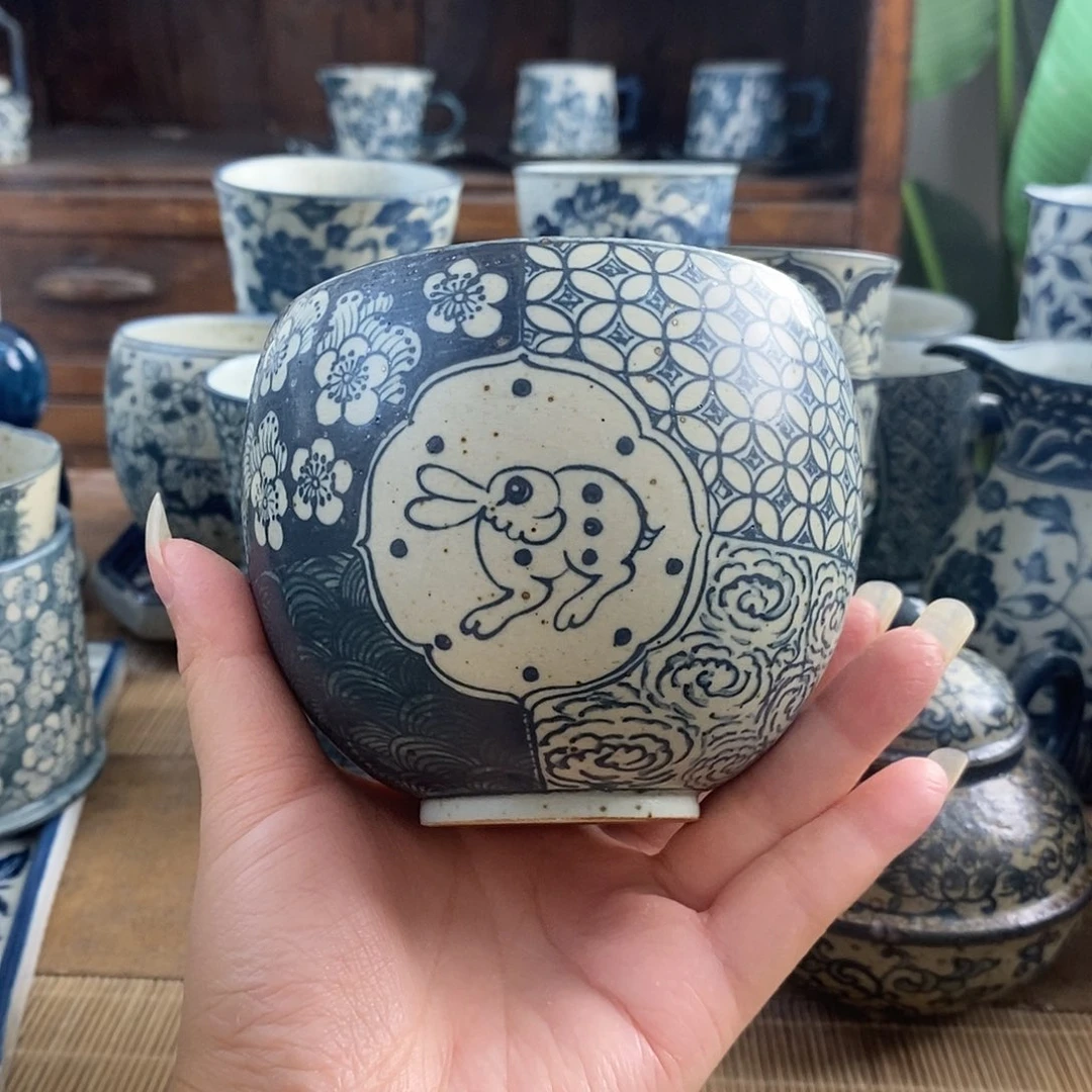 ****年手工手绘青花高温陶瓷