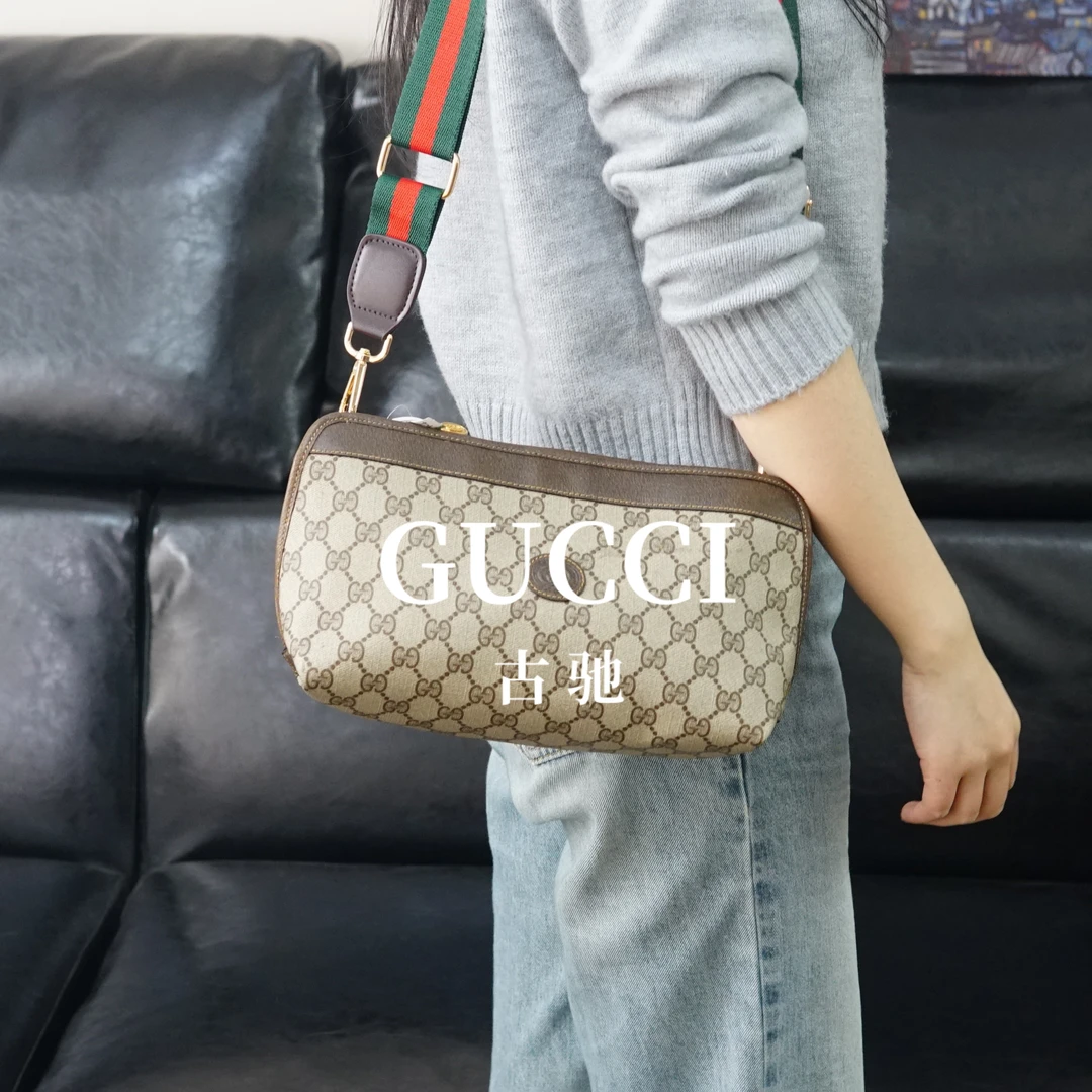 95新 GUCCI/古驰 老花斜挎包/FYJJ12918140/8140