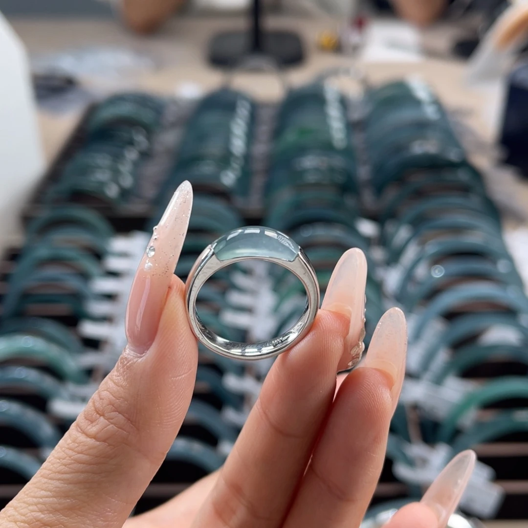 翡翠未镶嵌手镯戒指21