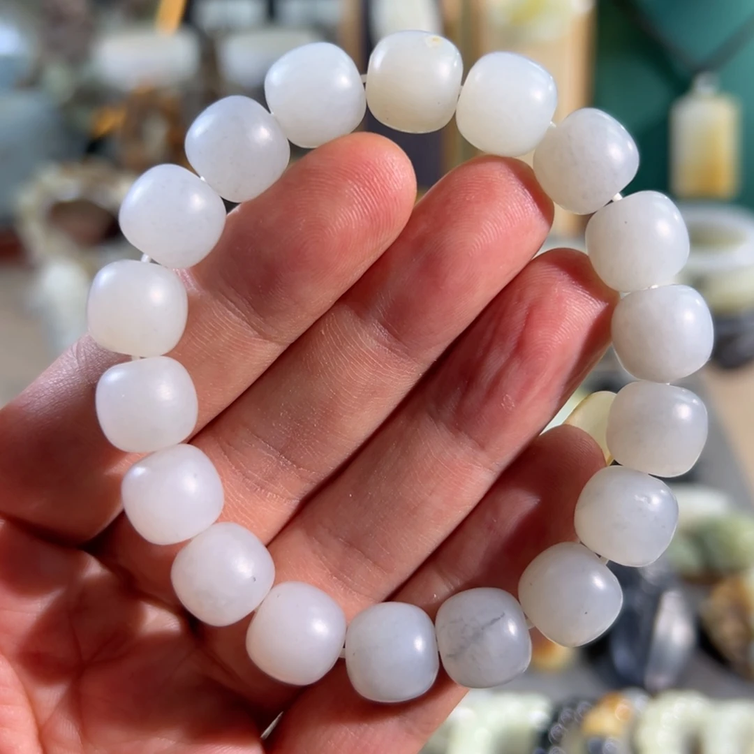 和田玉未镶嵌手链真皮真色