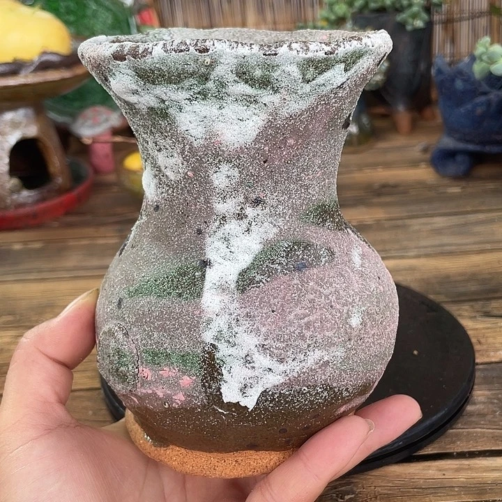 不带孔手工粗陶透气花盆