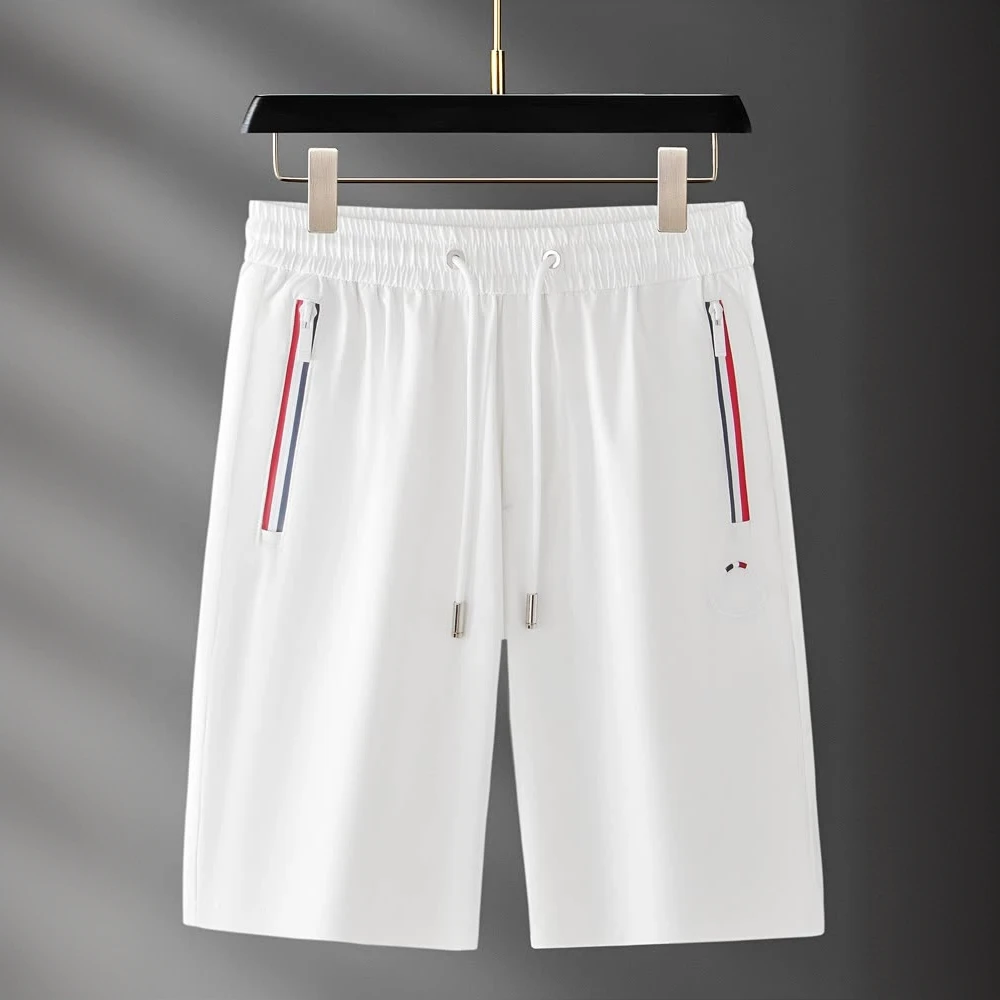 赫柏纪逸夏季时尚速干冰丝白色短裤男轻薄男士运动五分裤休闲短裤