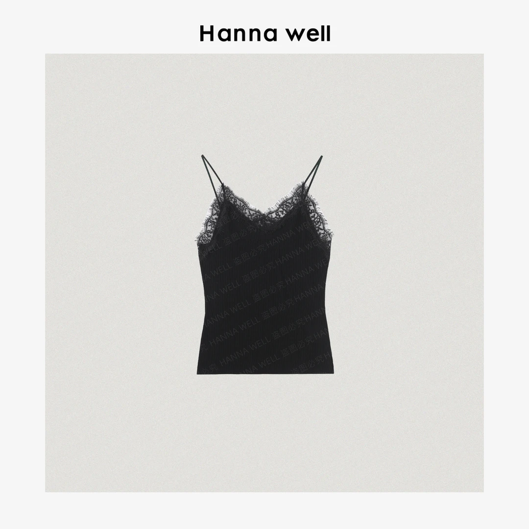 妞墩自制 “蕾丝背心” 芘入！夏季浪漫丝绸羊毛弹力吊带 BX5A04186.