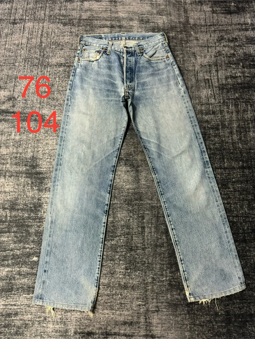 VintageLevis501xx美产赤耳水洗复古直筒男士牛仔裤 W76/L104