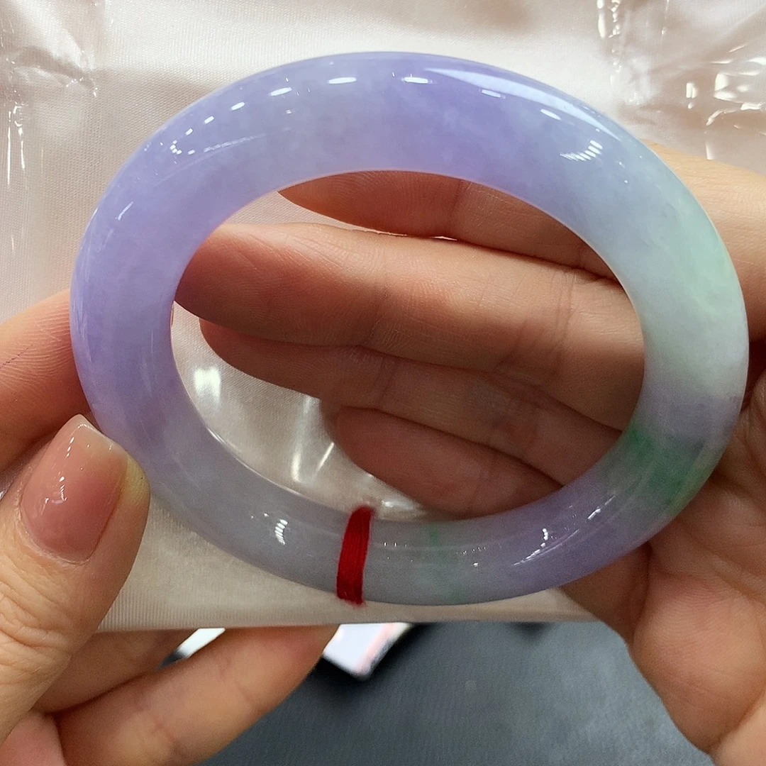 翡翠未镶嵌手镯57.7圆条两天鉴赏