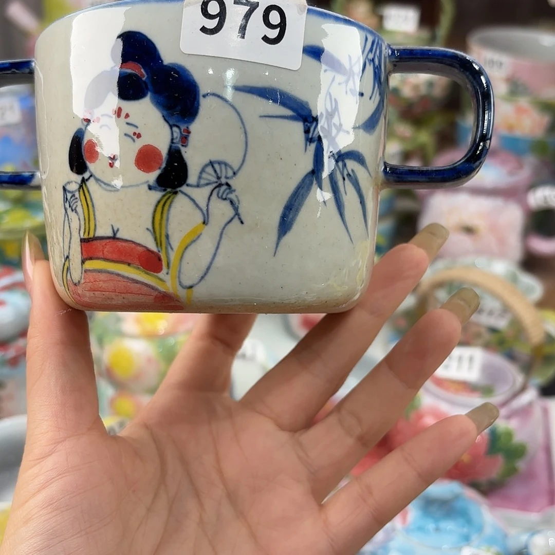 景德镇手绘高温釉下彩陶瓷茶具