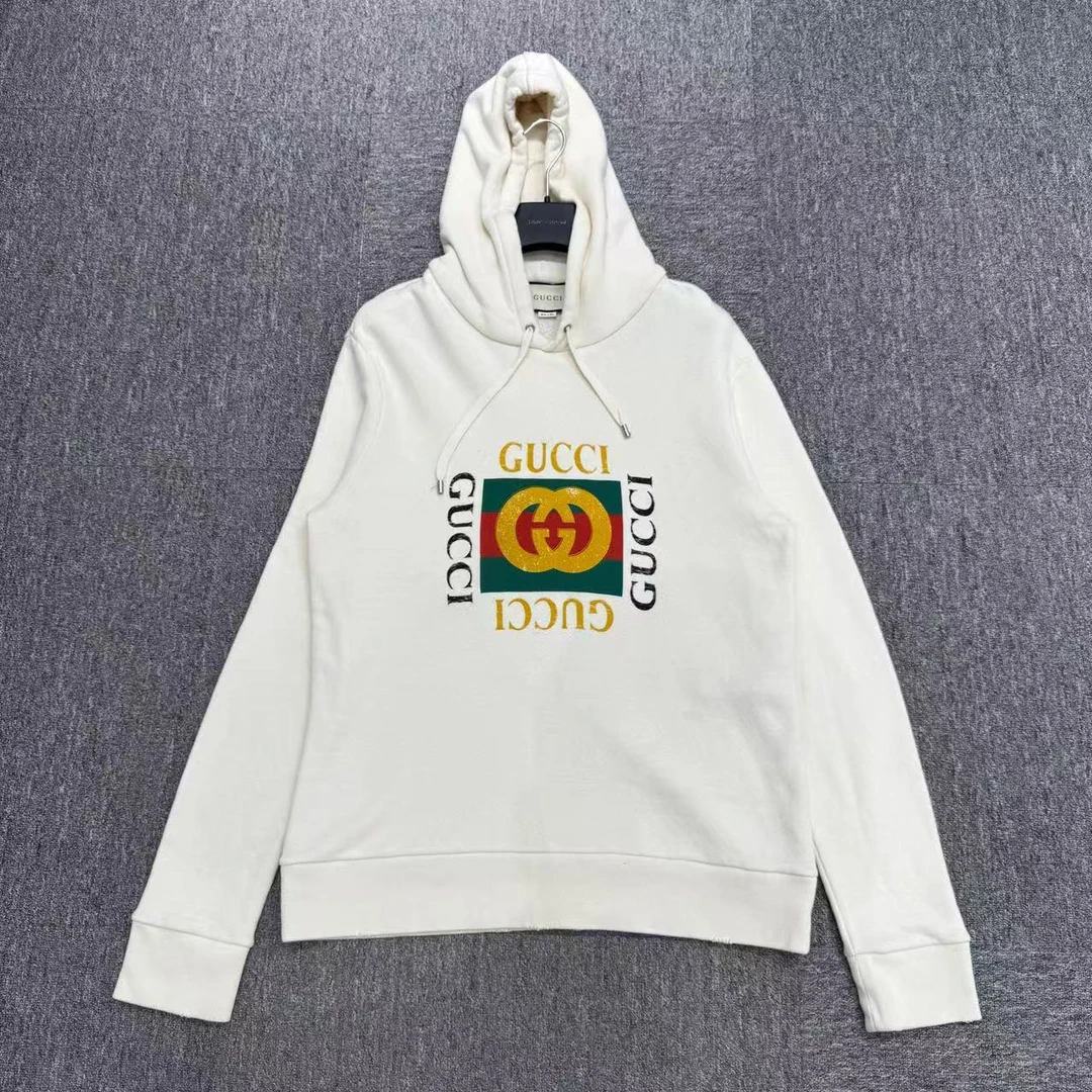 99新 GUCCI/古驰  字母印花连帽卫衣/L码/编码17004