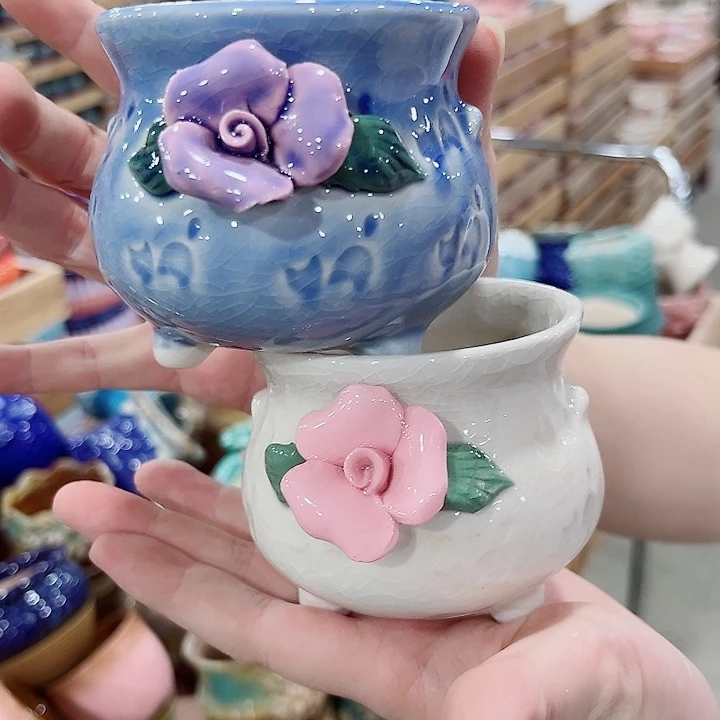 有孔.凑单10元陶瓷花盆发货！