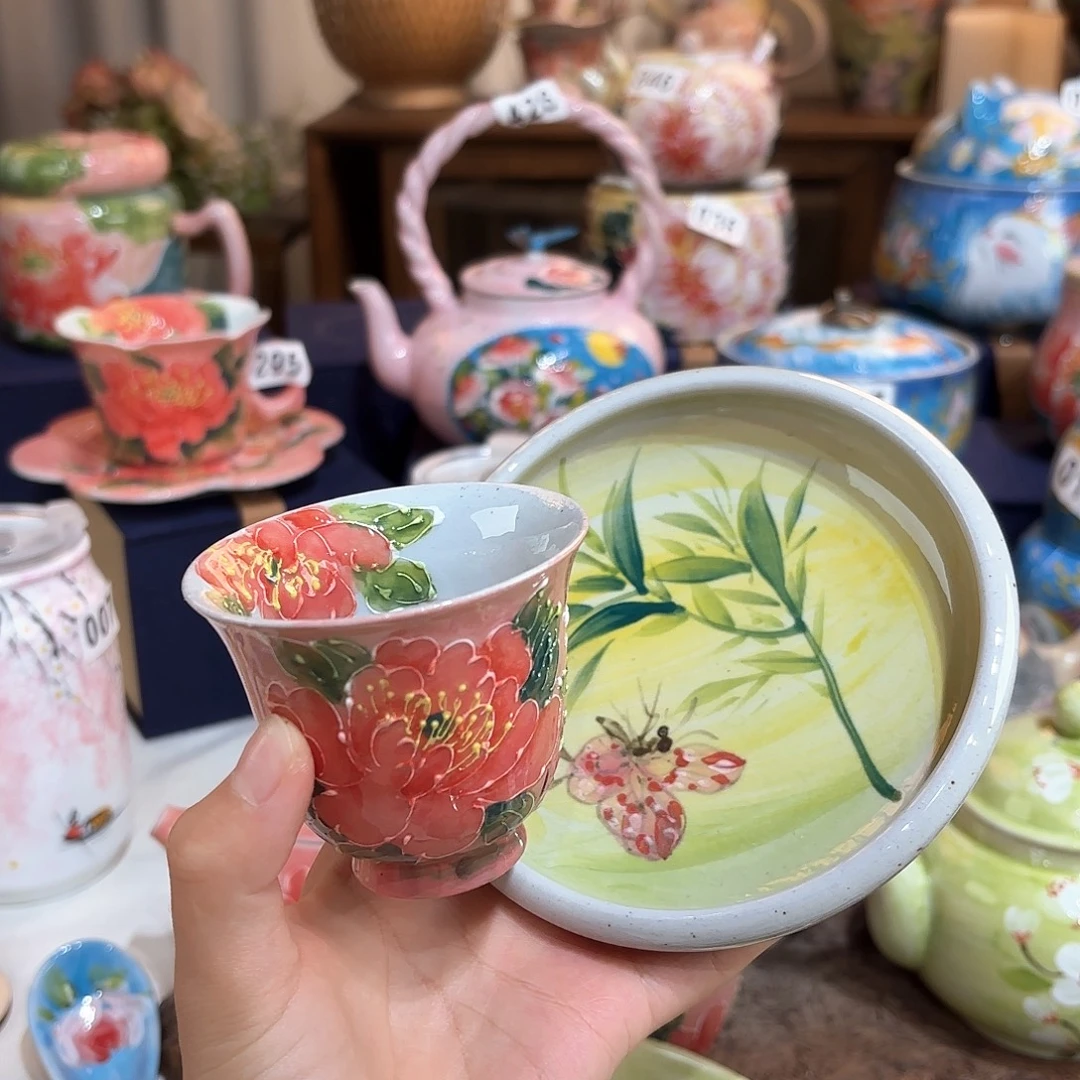 芹***️景德镇手绘高温釉下彩陶瓷茶具