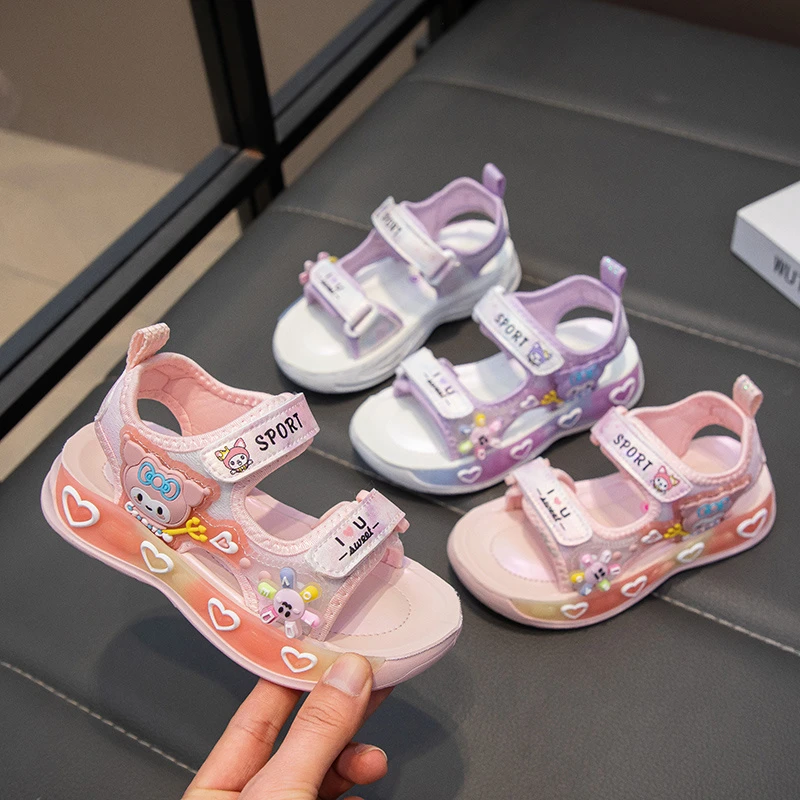 女童凉鞋露趾凉鞋儿童鞋夏季凉拖鞋软底运动时尚休闲宝宝大童