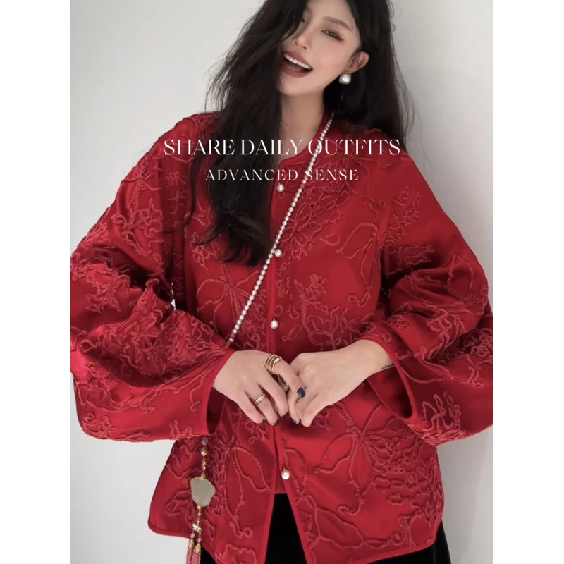 高温妮新年战袍高级感小众设计中式国风刺绣新中式上衣5e32196