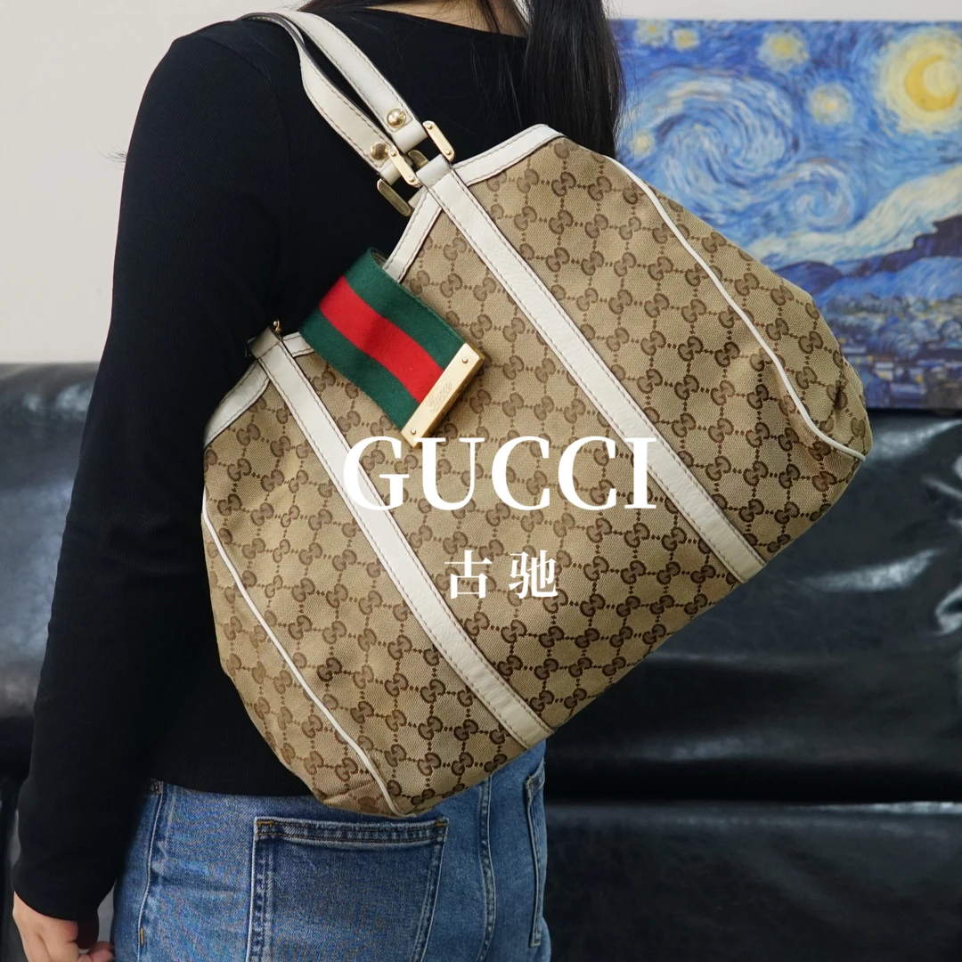 95新 GUCCI/古驰 老花单肩包/YD02512001/2001