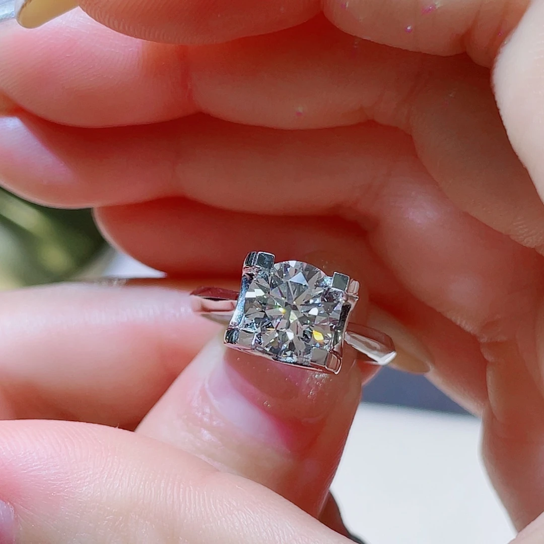 吖***头18K金镶嵌实验室培育钻石2ct 牛头戒指 16号