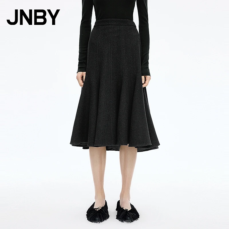 【商场同款】JNBY/江南布衣25冬新品半身裙女绵羊毛休闲5P0D14450