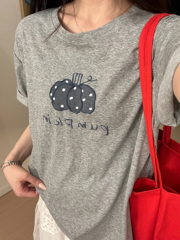 86084 韩系简约波点南瓜短袖