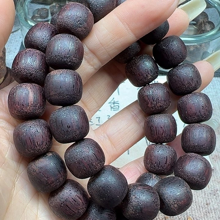 降真香手串/手链降真香1314烟紫红爆满结晶微瑕