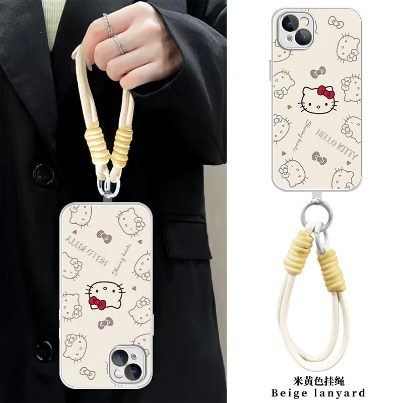 【苹果/华为/荣耀/OPPO/vivo小米】灰色KT猫液态小羊皮防摔手机壳