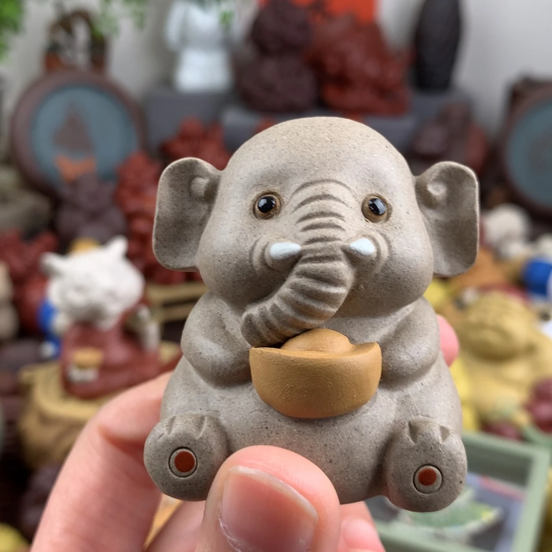 紫砂茶宠元宝吉象