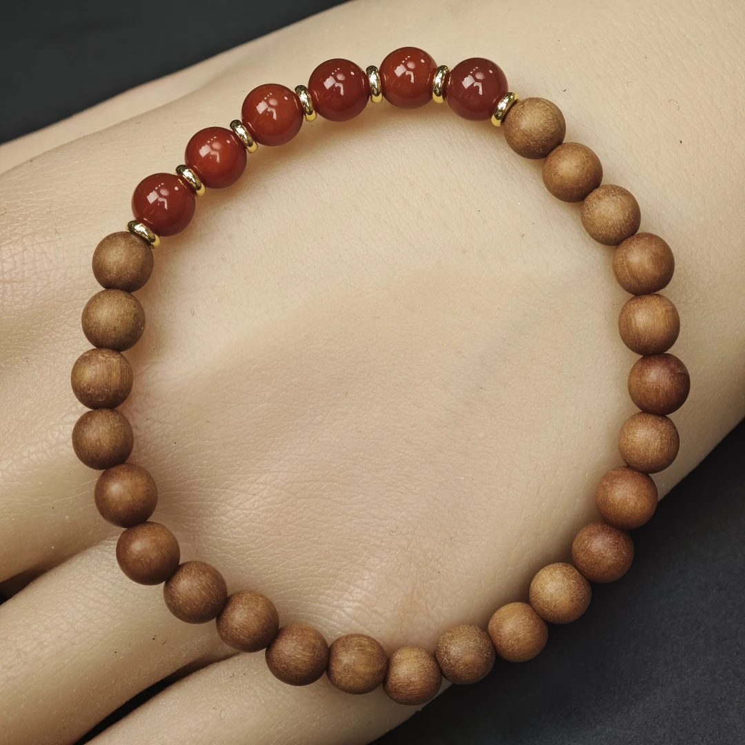 【红韵】6MM 偏区檀香南红单圈手串 SJ301