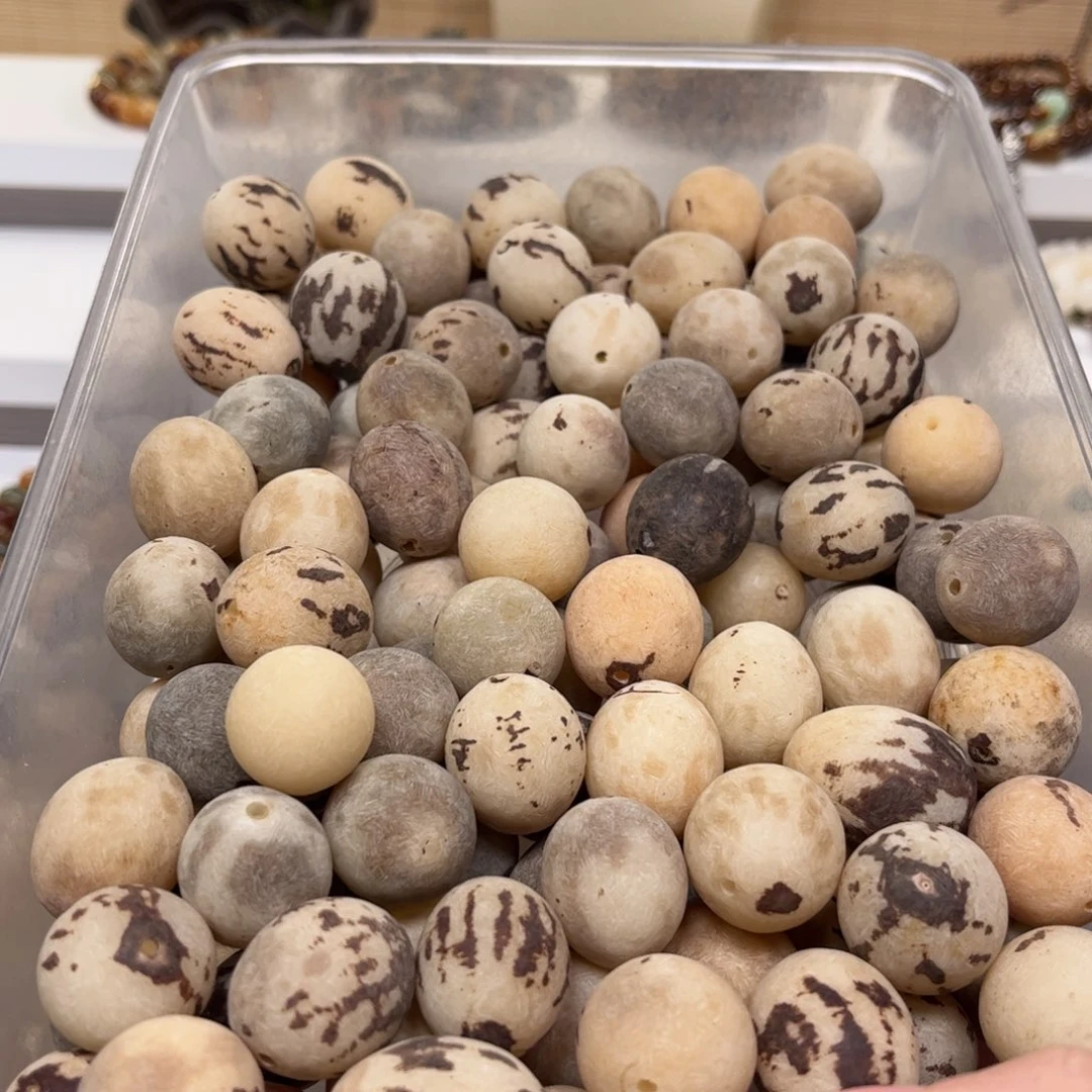 吊坠白玉菩提大卡原子花皮12颗