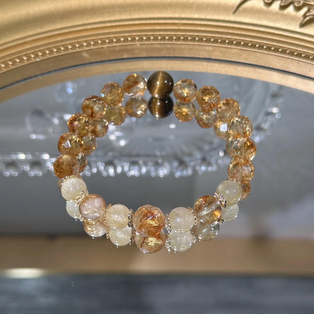 富千金.暴力黄水晶塔山招米米原创设计天然水晶手串