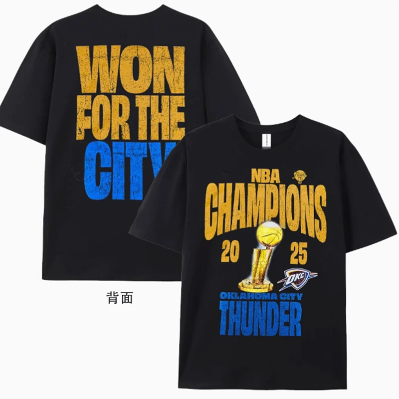 OKC雷霆队亚历山大雷霆总冠军同款短袖t恤男纯棉夏季宽松SGA半袖