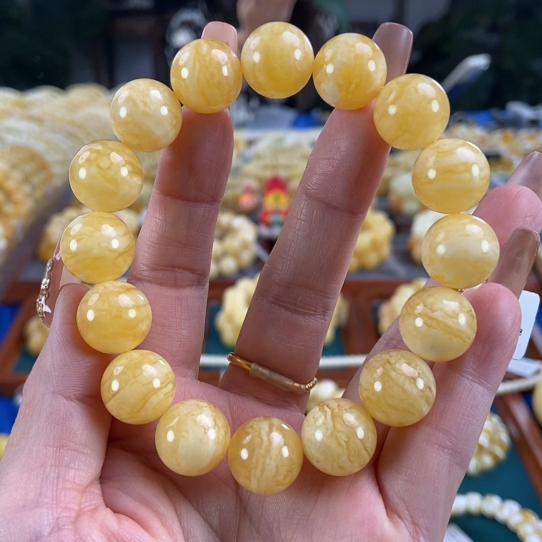 琥珀未镶嵌珠宝奇石14圆珠25.32