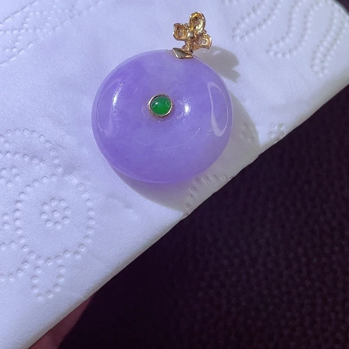 颈饰18K金镶嵌翡翠翡翠