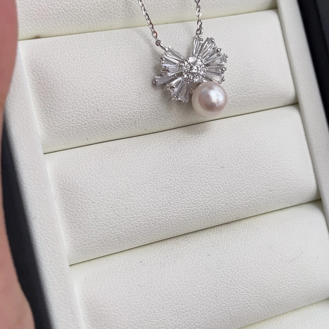 颈饰银S925镶嵌海水珍珠