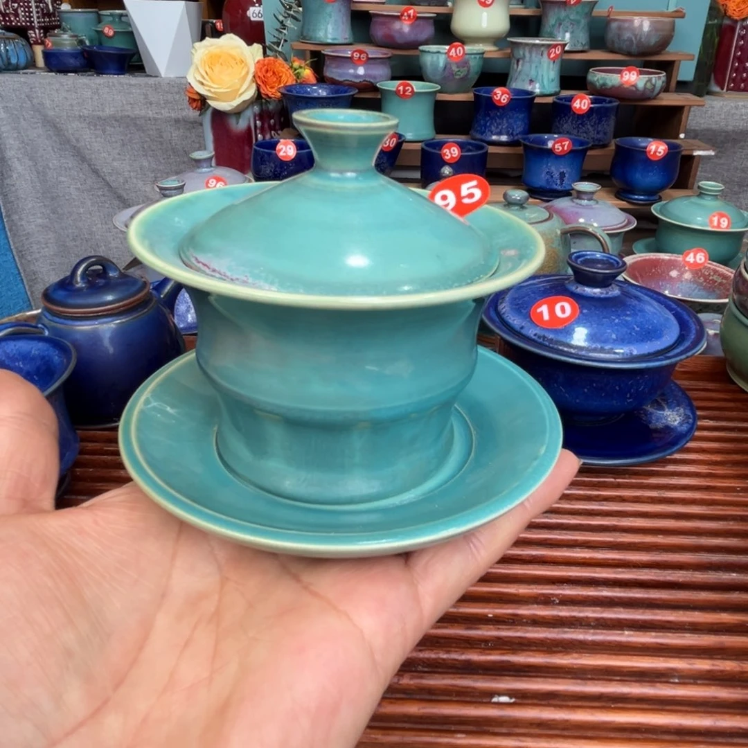 手工制作钧窑茶器