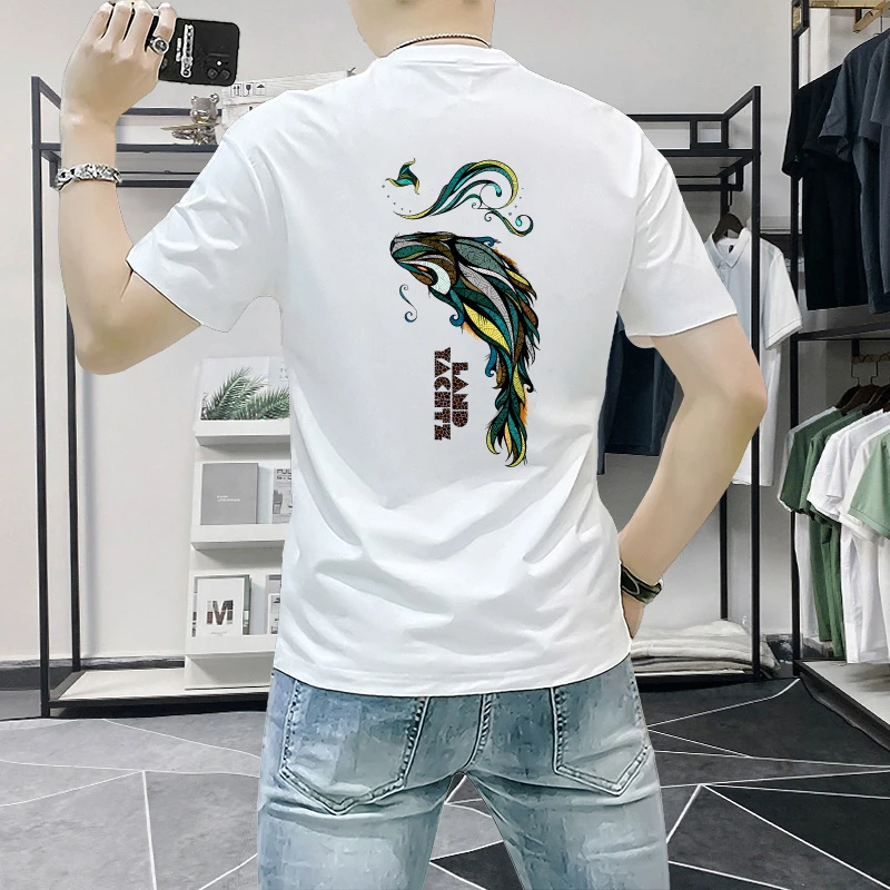 短袖t恤男士2025夏季新款潮牌潮流修身男生印花ins百搭上衣T恤