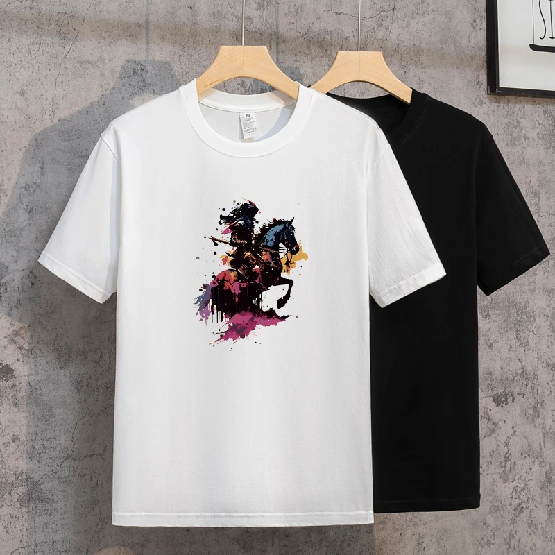 纯棉短袖T恤男士夏季半袖上衣重磅潮牌时尚百搭体恤宽松圆领t恤衫