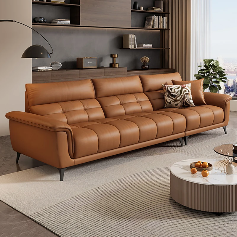 佛山工厂头层真皮沙发现代轻奢家用客厅大小组合三人位四人位