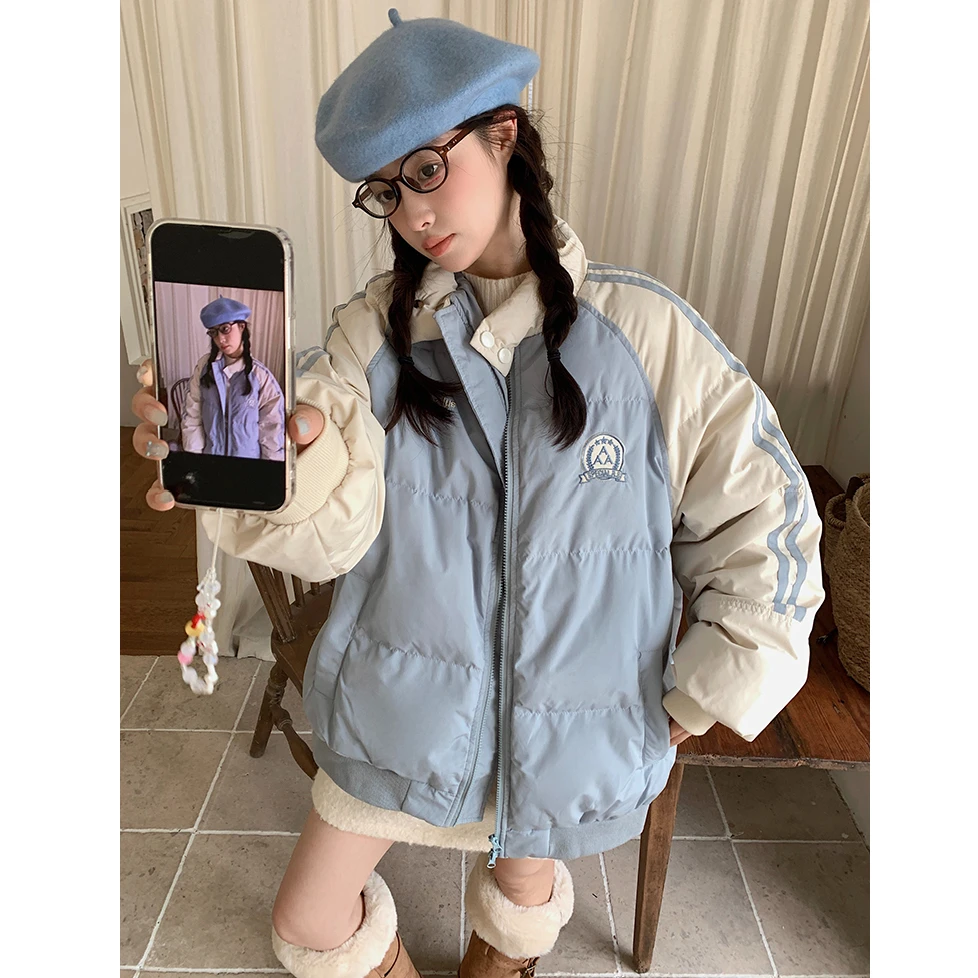 超好看学院风棉衣棉服女款冬季2025新款小个子美式夹棉厚棉袄外套