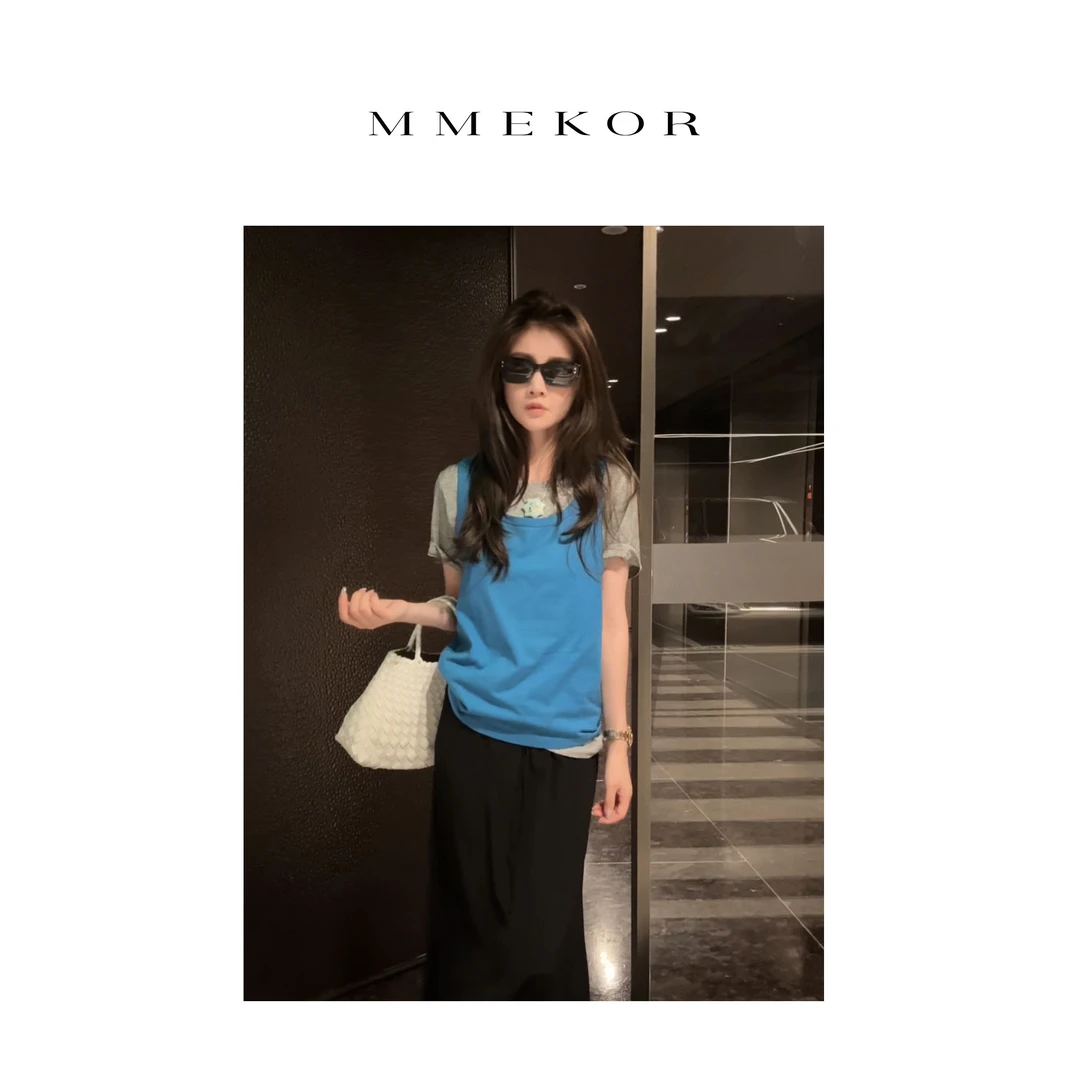 MMEKOR“韩系欧尼”T恤 2025新款活力常青藤百搭两件套 89695