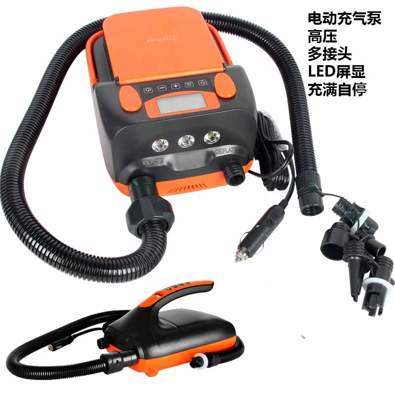 电动高压充气泵皮划艇冲锋舟SUP桨板冲浪板橡皮船12V打气泵筒790