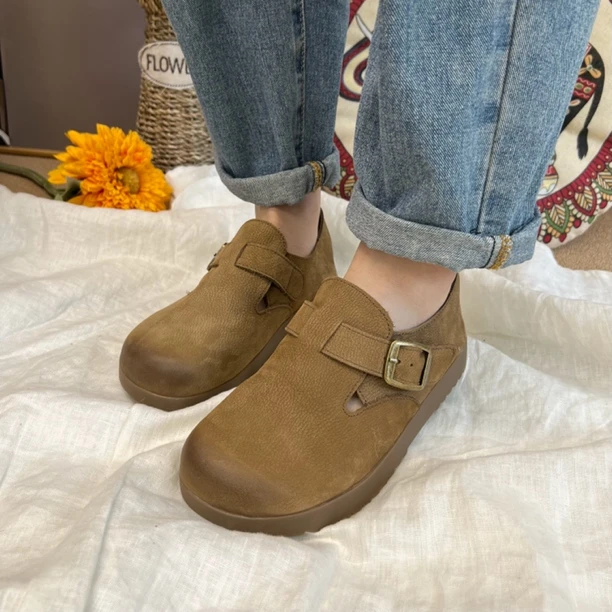 慕云手工新款真皮复古软底防滑休闲春秋舒适勃肯鞋8823