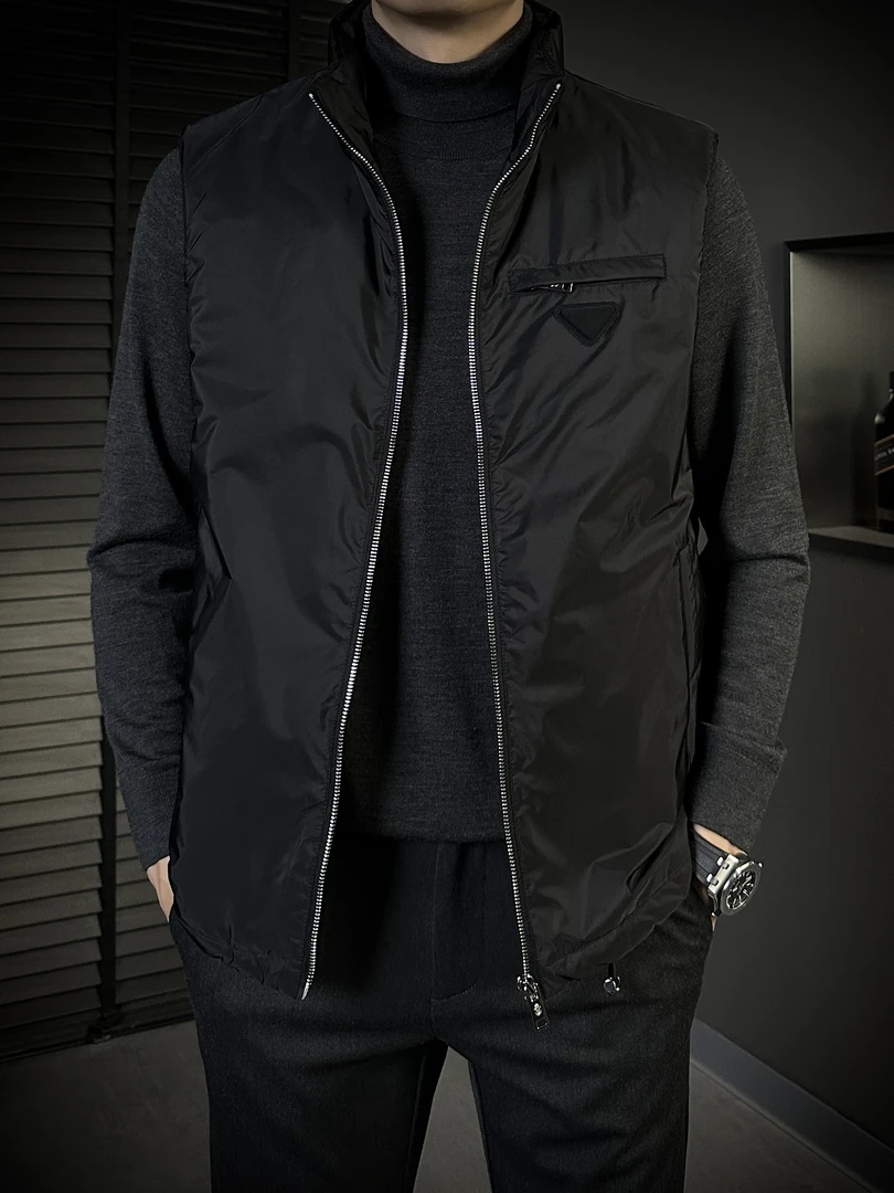 KING&GUCH秋季【加棉】2025新款男士商务休闲时尚百搭立领马甲34320