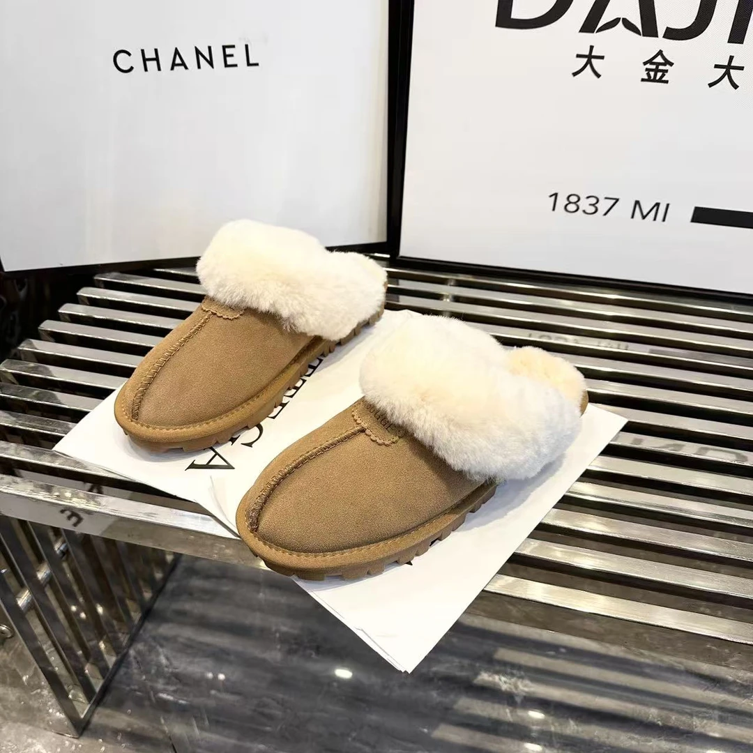 大金大码女鞋40-43薄底舒适毛口雪地拖