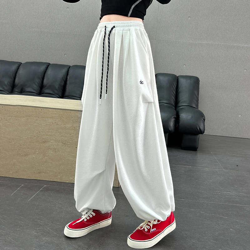 女童春秋款裤子2025新款女孩大童弯刀阔腿裤儿童秋装宽松工装裤