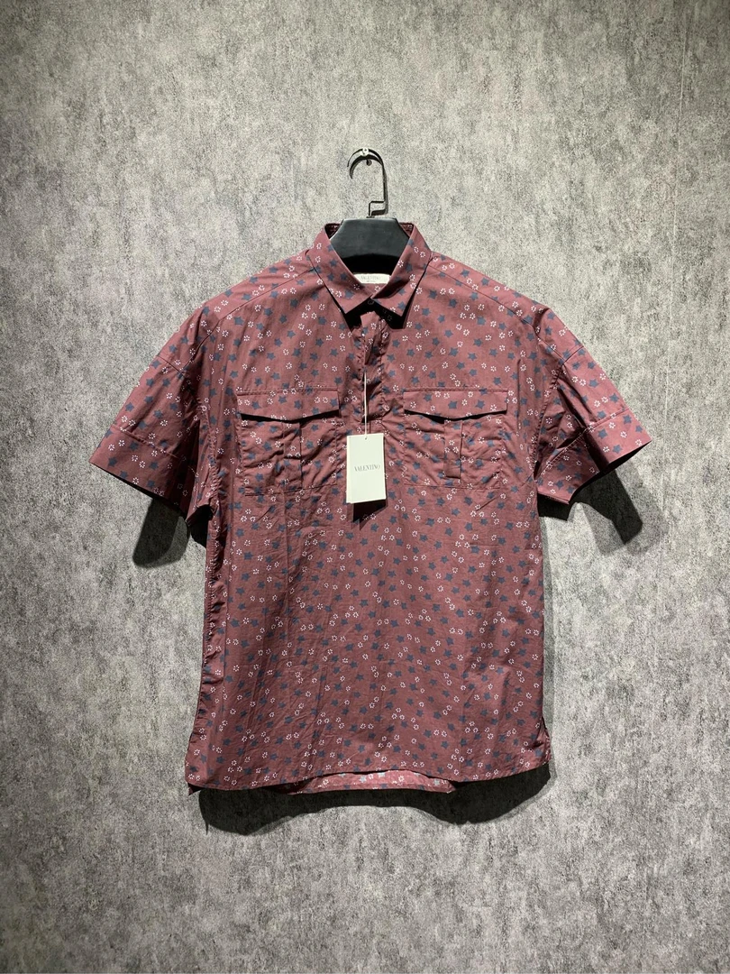 未使用 Valentino/华伦天奴 棕色小花满印开衫短袖/40码/Y0462