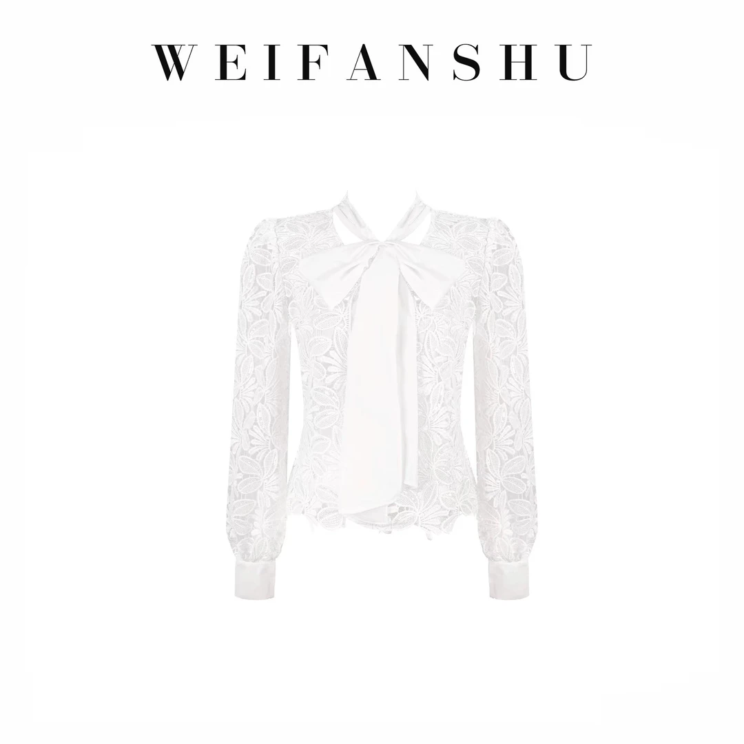 WEIFANSHU/魏凡舒【早春甜茶】钩花衬衫