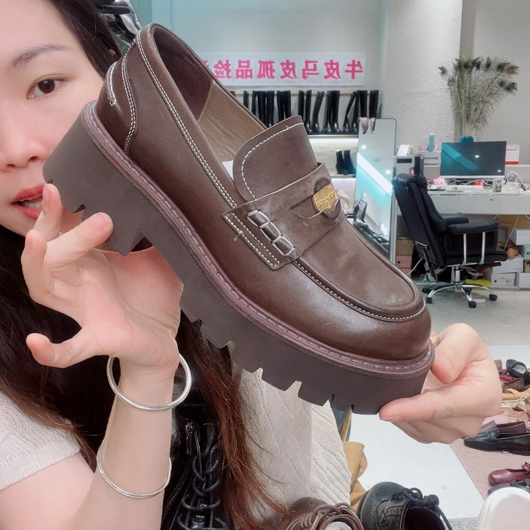 12号乐福鞋37码棕色孤品捡漏