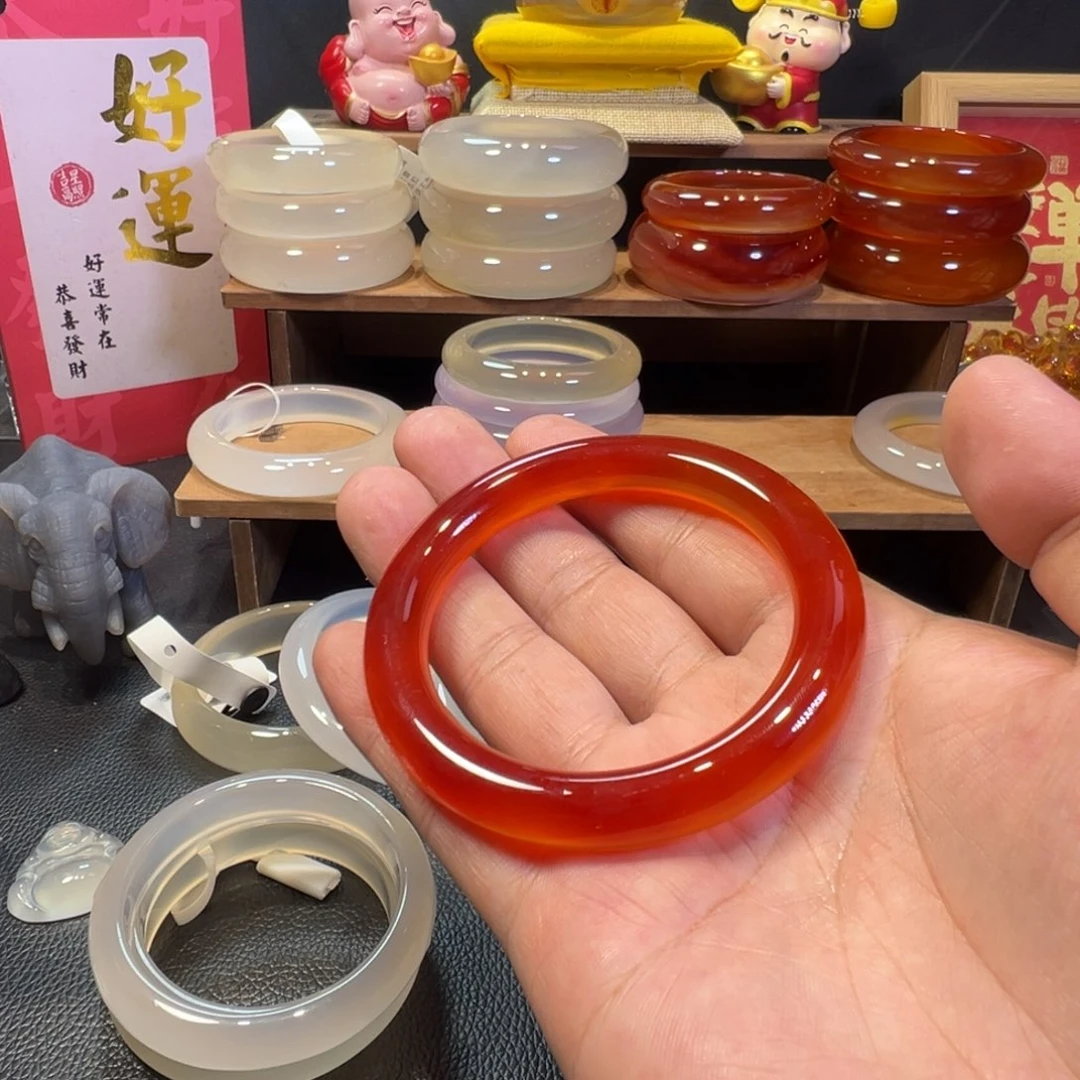 C***茶手镯玛瑙/玉髓未镶嵌