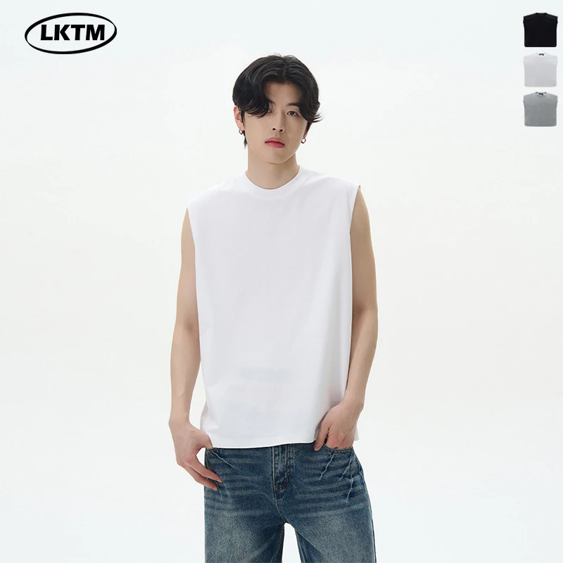 夏季潮牌索罗娜小领口无袖坎肩背心男女百搭情侣打底T衫